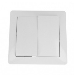 AMIG 23186  
 Interruptor doble de empotrar 4530  
 85 x 85 mm  
 Policarbonato  
 Blanco