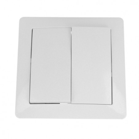AMIG 23186  
 Interruptor doble de empotrar 4530  
 85 x 85 mm  
 Policarbonato  
 Blanco