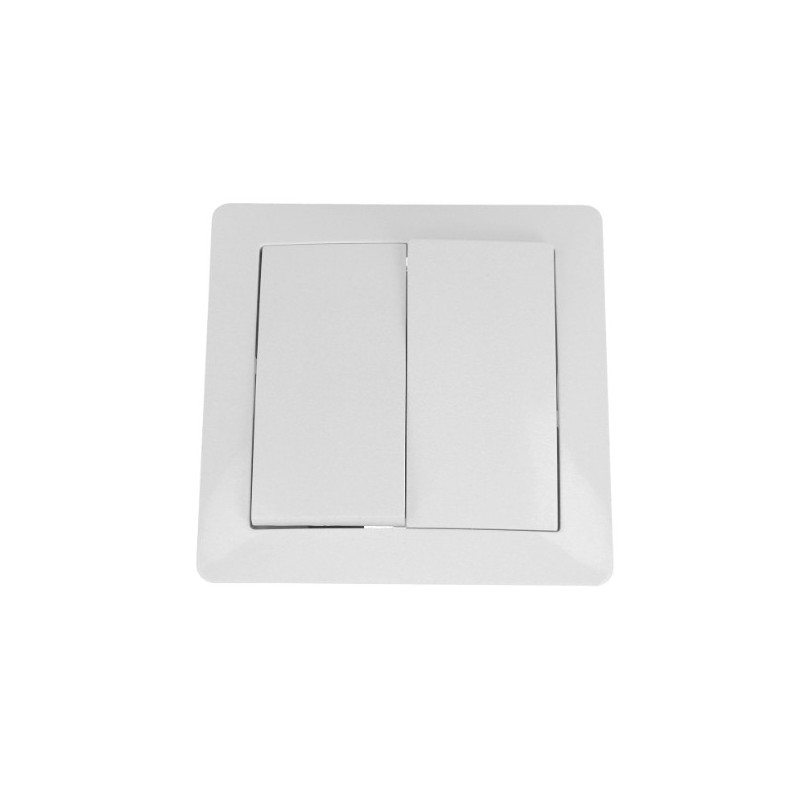AMIG 23187  
 Interruptor doble de empotrar 4530  
 85 x 85 mm  
 Policarbonato  
 Blanco