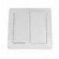 AMIG 23187  
 Interruptor doble de empotrar 4530  
 85 x 85 mm  
 Policarbonato  
 Blanco