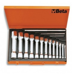 930/C13 Juego de 13 llaves de tubo de dos bocas poligonales, tipo pesado, en caja de chapa