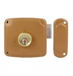 AMIG 23311  
 Cerradura sobreponer 72PU  
 100 x 95 mm  
 Acero  
 Esmaltado oro - Derecha