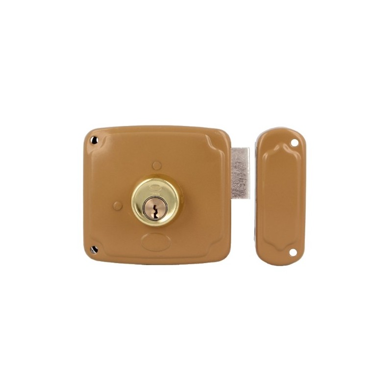 AMIG 23311  
 Cerradura sobreponer 72PU  
 100 x 95 mm  
 Acero  
 Esmaltado oro - Derecha