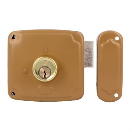 AMIG 23311  
 Cerradura sobreponer 72PU  
 100 x 95 mm  
 Acero  
 Esmaltado oro - Derecha