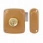 AMIG 23314  
 Cerradura sobreponer 72PU  
 120 x 95 mm  
 Acero  
 Esmaltado oro - Izquierda