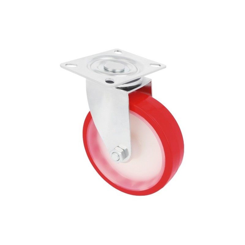 AMIG 23316  
 Rueda con pletina 2540  
 Ø100 mm  
 Poliuretano  
 Rojo