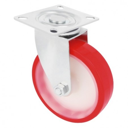 AMIG 23316  
 Rueda con pletina 2540  
 Ø100 mm  
 Poliuretano  
 Rojo