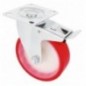 AMIG 23318  
 Rueda con pletina y freno 2540  
 Ø100 mm  
 Poliuretano  
 Rojo