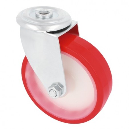 AMIG 23319  
 Rueda con agujero 2541  
 Ø80 mm  
 Poliuretano  
 Rojo