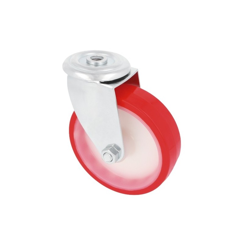 AMIG 23320  
 Rueda con agujero 2541  
 Ø100 mm  
 Poliuretano  
 Rojo