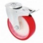 AMIG 23321  
 Rueda con agujero y freno 2541  
 Ø80 mm  
 Poliuretano  
 Rojo