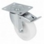AMIG 23326  
 Rueda con pletina y freno 2550  
 Ø100 mm  
 Nylon  
 Blanco
