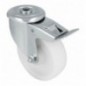 AMIG 23328  
 Rueda con agujero y freno 2551  
 100 mm  
 Nylon  
 Blanco