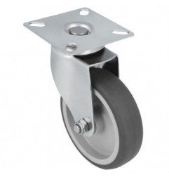 AMIG 23330  
 Rueda con pletina 2560  
 Ø100 mm  
 Acero inoxidable 18/8  
 Gris