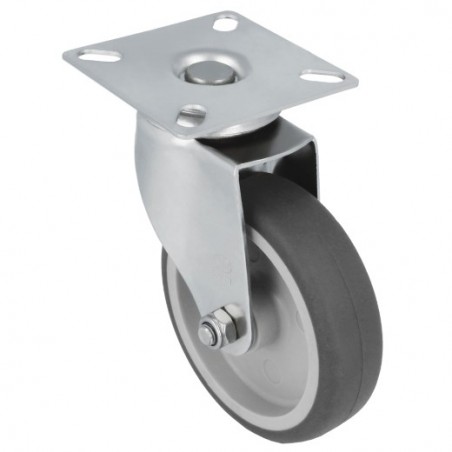 AMIG 23330  
 Rueda con pletina 2560  
 Ø100 mm  
 Acero inoxidable 18/8  
 Gris