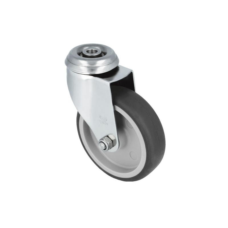 AMIG 23332  
 Rueda con agujero 2561  
 Ø100 mm  
 Acero inoxidable 18/8  
 Gris