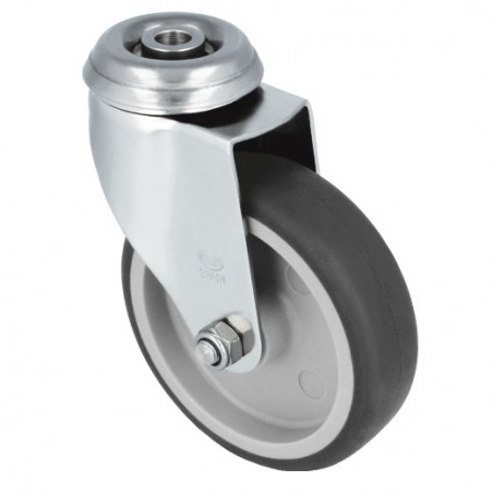 AMIG 23332  
 Rueda con agujero 2561  
 Ø100 mm  
 Acero inoxidable 18/8  
 Gris