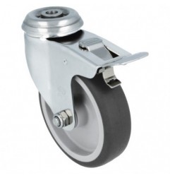 AMIG 23333  
 Rueda con agujero y freno 2561  
 100 mm  
 Acero inoxidable 18/8  
 Gris