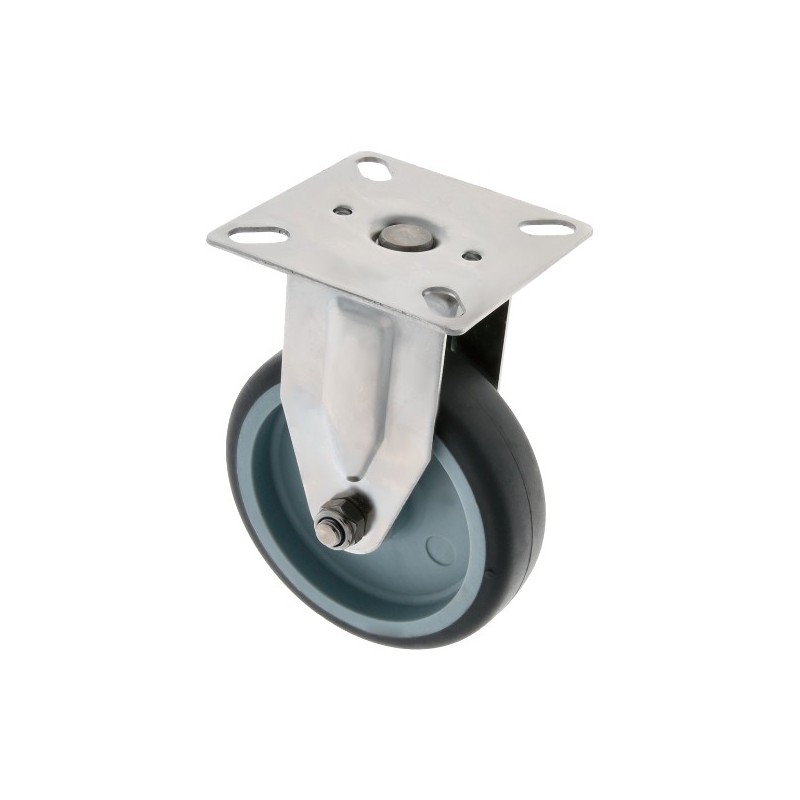 AMIG 23334  
 Rueda con pletina fija 2562  
 100 mm  
 Acero inoxidable 18/8  
 Gris