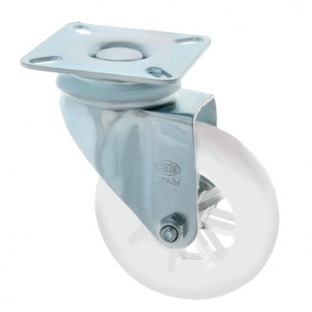 AMIG 23335  
 Rueda con pletina 2570  
 Ø50 mm  
 Policarbonato  
 Transparente