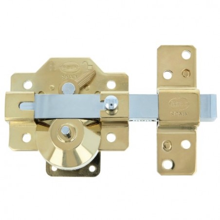 AMIG 23370  
 Cerrojo alta seguridad 2PLUS  
 90 x 154 mm  
 Acero  
 Oro