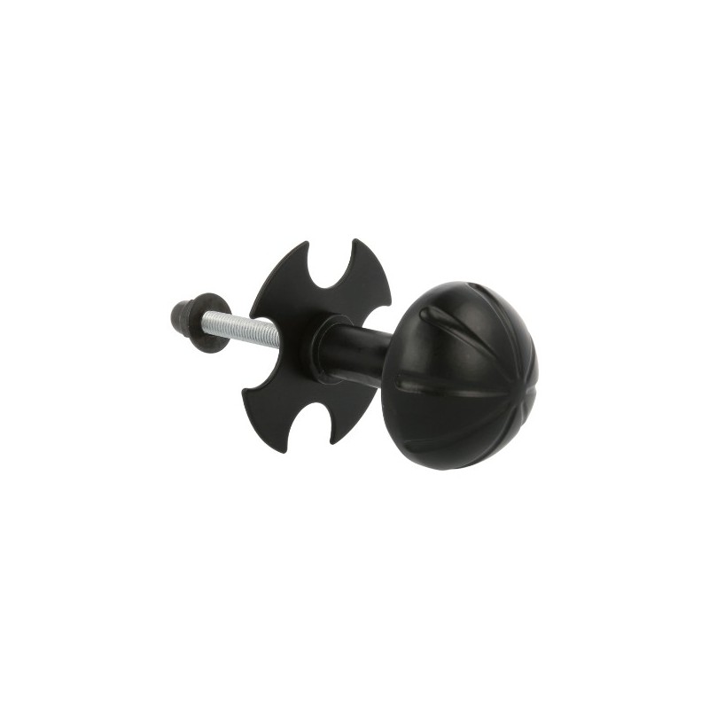 AMIG 23433  
 Pomo puerta de entrada 17  
 Ø55 - Ø70 mm  
 Placa de acero, Pomo de zamak  
 Negro