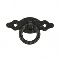 AMIG 23437  
 Tirador de anilla con placa 1000  
 80 x 28 mm  
 Acero  
 Negro