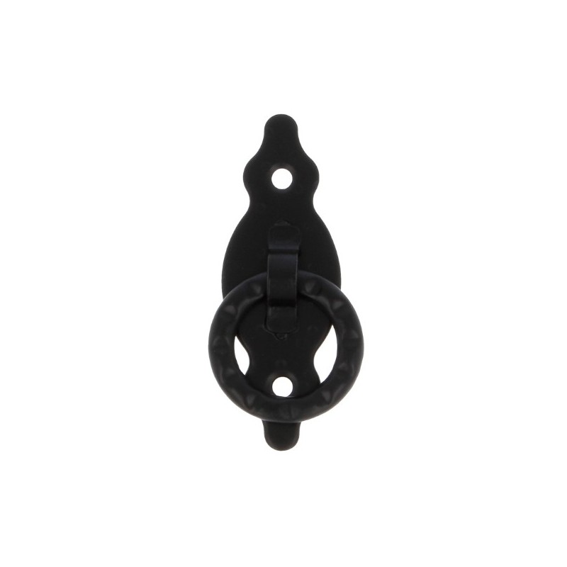AMIG 23438  
 Tirador de anilla con placa 1001  
 28 x 80 mm  
 Acero  
 Negro