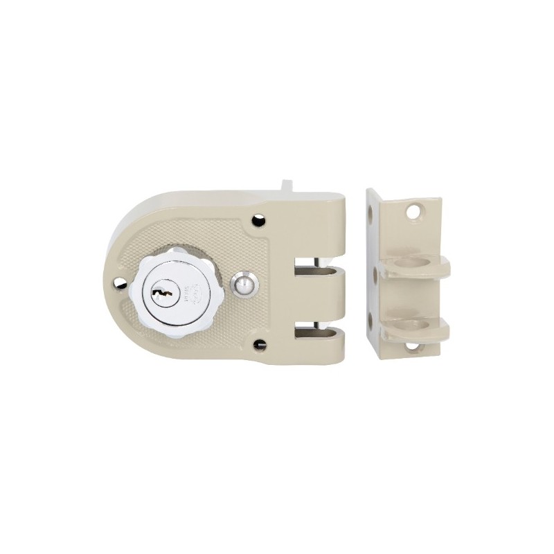 AMIG 23517  
 Cerradura sobreponer 1396  
 60 mm  
 Beige - Izquierda