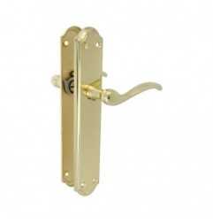 AMIG 23518  
 Manilla con placa ALFA  
 248 x 44 mm  
 Zamak  
 Latonado