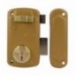 AMIG 23542  
 Cerradura sobreponer 75U  
 66 x 120 mm  
 Acero  
 Esmaltado oro - Derecha