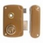 AMIG 23548  
 Cerradura sobreponer 75UN  
 76 x 120 mm  
 Acero  
 Esmaltado oro - Derecha