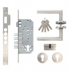 AMIG 23572  
 Kit cerradura madera + manilla 15  
 Acero inoxidable