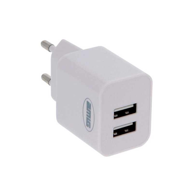 AMIG 23614  
 Cargador 2 puertos USB 3214  
 Polipropileno  
 Blanco