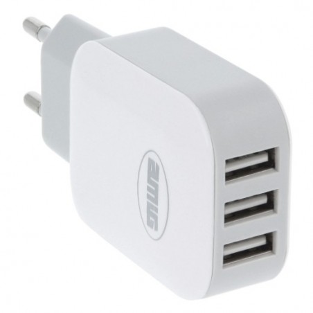 AMIG 23615  
 Cargador 3 puertos USB 3215  
 Polipropileno  
 Blanco