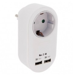 AMIG 23616  
 Adaptador cargador USB 3216  
 Polipropileno  
 Blanco