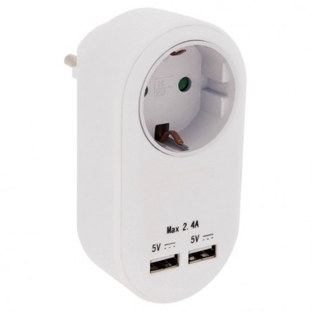 AMIG 23616  
 Adaptador cargador USB 3216  
 Polipropileno  
 Blanco