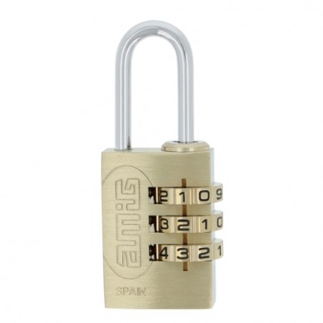 AMIG 23619  
 Candado combinación 42  
 20 mm  
 Latón  
 Mate
