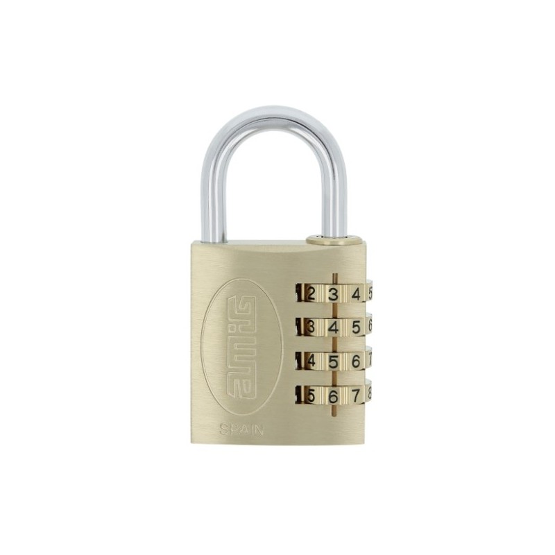 AMIG 23624  
 Candado combinación 42  
 40 mm  
 Latón  
 Mate