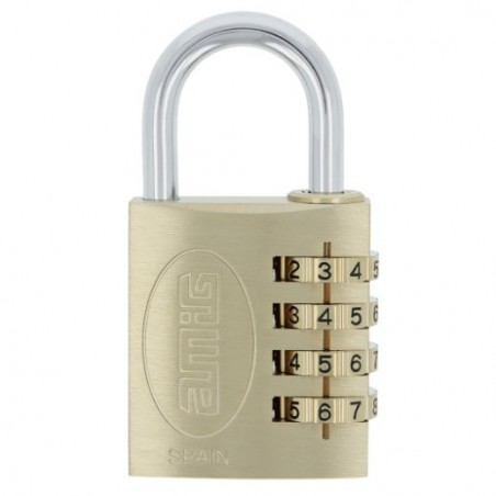 AMIG 23624  
 Candado combinación 42  
 40 mm  
 Latón  
 Mate