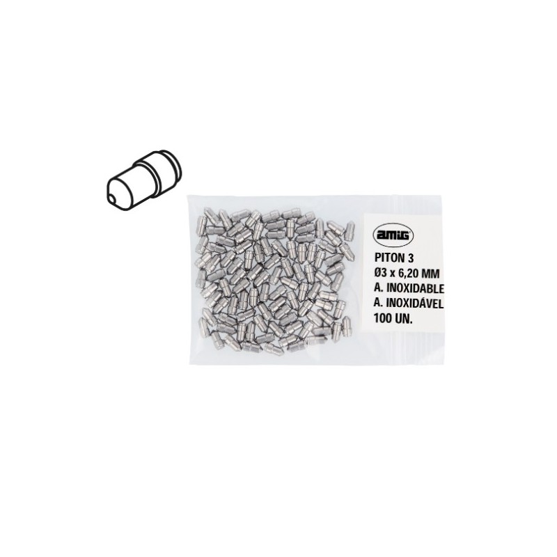 AMIG 23695  
 Pitón 3  
 Ø3 x 6,20 mm  
 Acero inoxidable