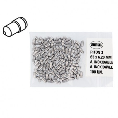 AMIG 23695  
 Pitón 3  
 Ø3 x 6,20 mm  
 Acero inoxidable