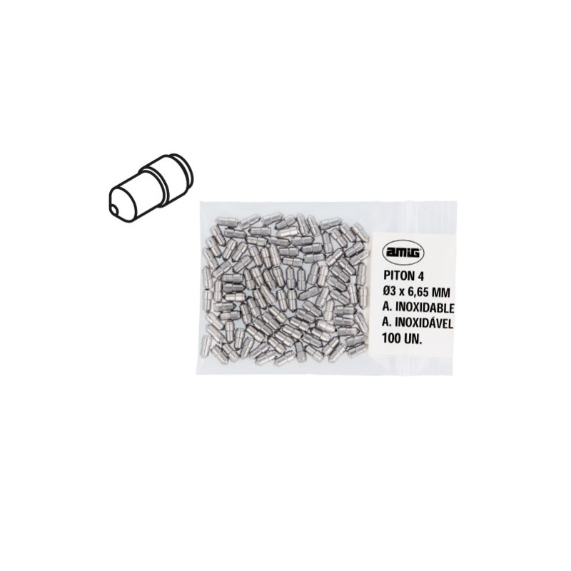 AMIG 23696  
 Pitón 4  
 Ø3 x 6,65 mm  
 Acero inoxidable