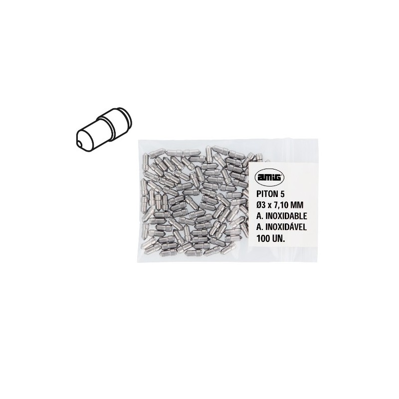 AMIG 23697  
 Pitón 5  
 Ø3 x 7,10 mm  
 Acero inoxidable