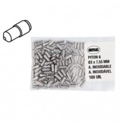 AMIG 23698  
 Pitón 6  
 Ø3 x 7,55 mm  
 Acero inoxidable