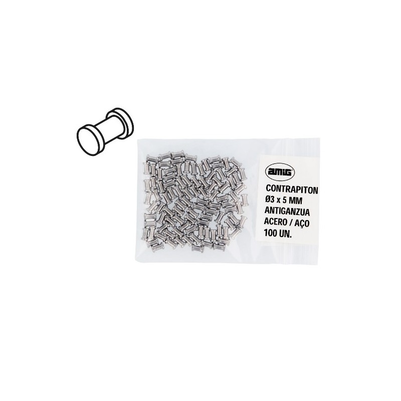 AMIG 23700  
 Contrapitón antiganzúa 1  
 Ø3 x 5 mm  
 Acero inoxidable