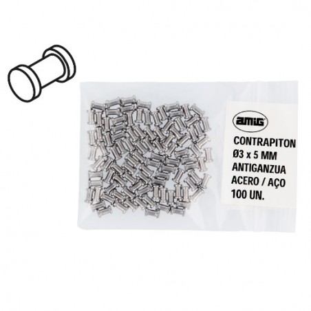 AMIG 23700  
 Contrapitón antiganzúa 1  
 Ø3 x 5 mm  
 Acero inoxidable