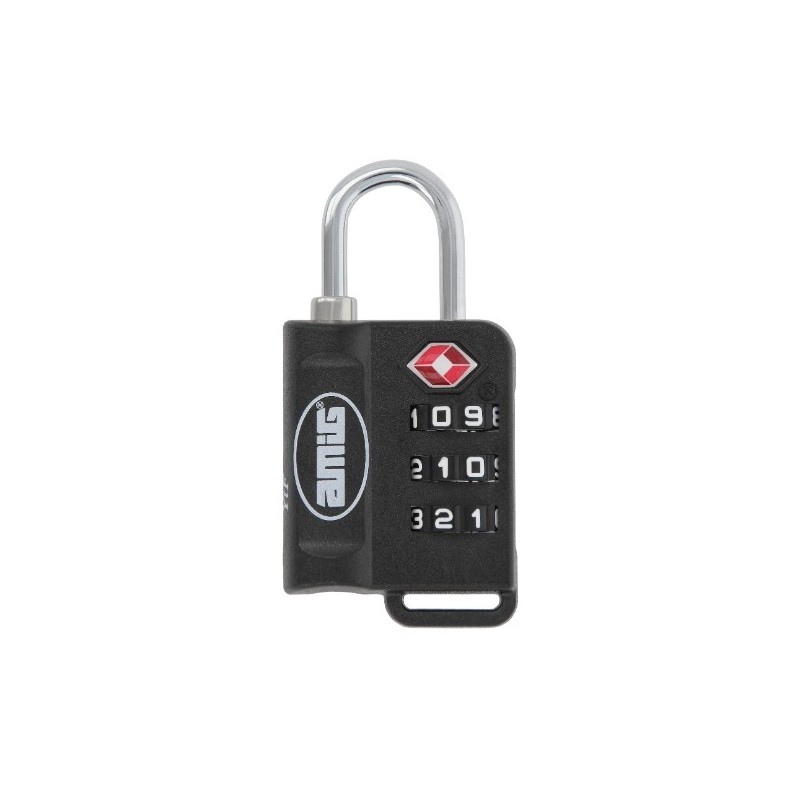 AMIG 23770  
 Candado combinación 80TSA  
 30 mm  
 Polipropileno  
 Negro