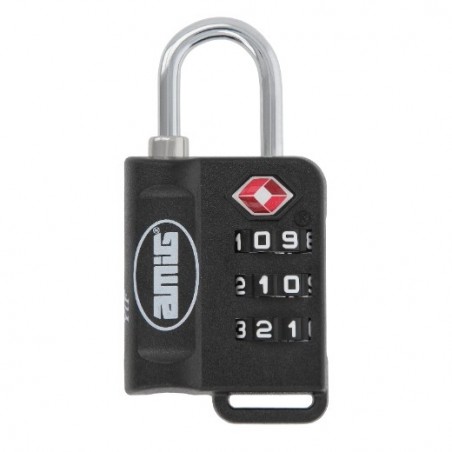 AMIG 23770  
 Candado combinación 80TSA  
 30 mm  
 Polipropileno  
 Negro