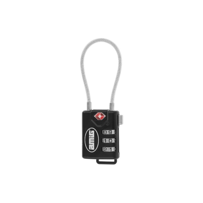 AMIG 23772  
 Candado combinación 82TSA  
 33 mm  
 Zamak  
 Negro
